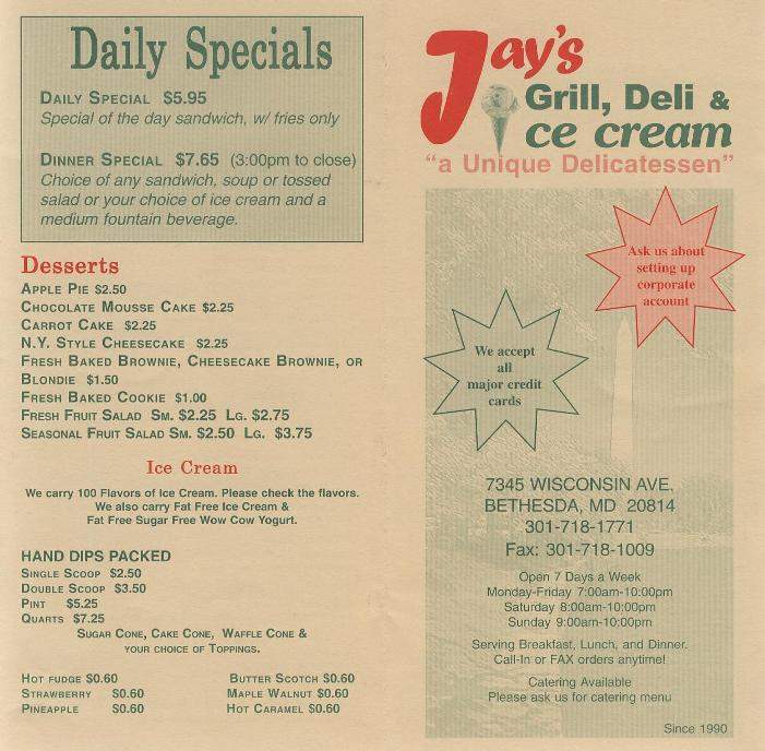 /500594/Jays-Grill-Deli-and-Ice-Cream-Bethesda-MD - Bethesda, MD