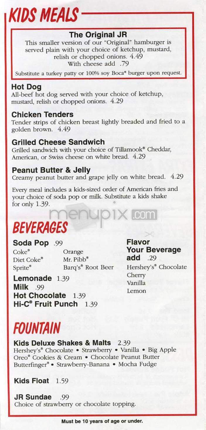 Johnny Rockets - Washington, DC menu_pic