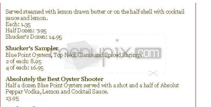 J. Paul's - Washington, DC menu_pic