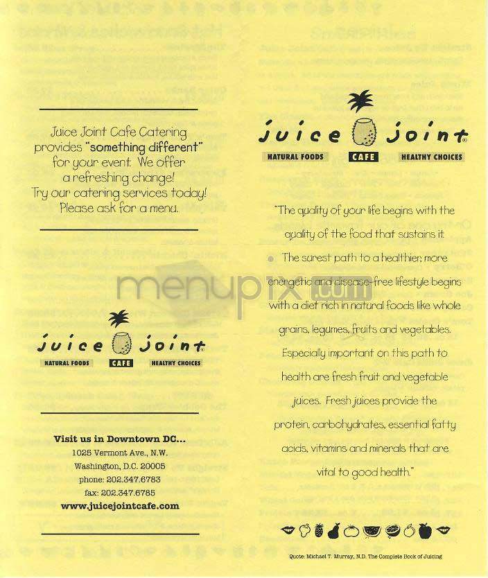 Juice Joint - Washington, DC menu_pic
