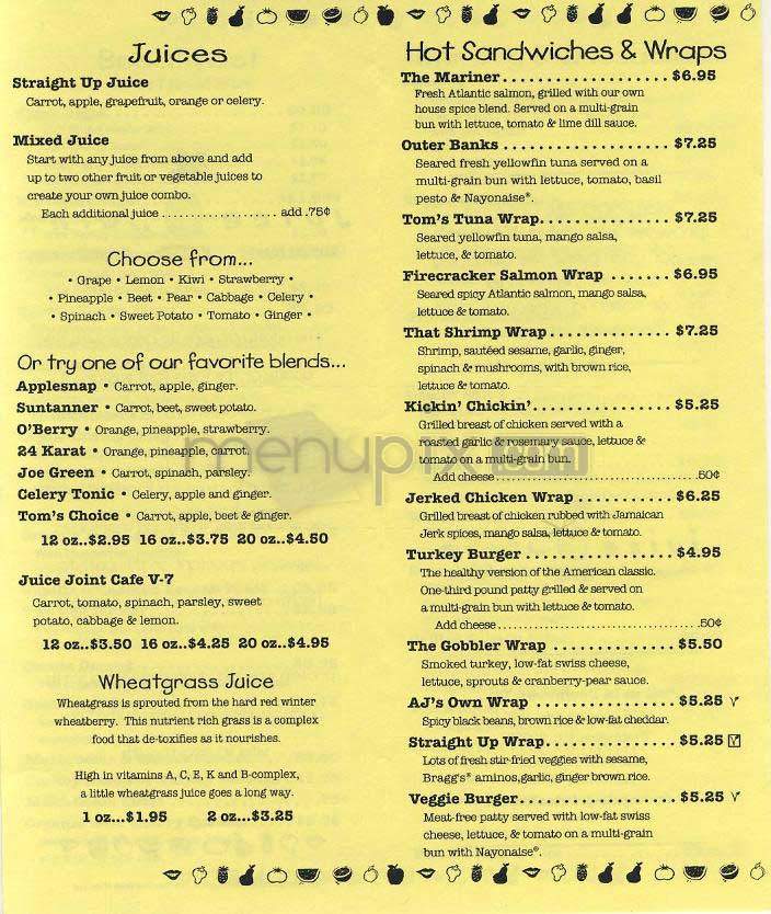 Juice Joint - Washington, DC menu_pic