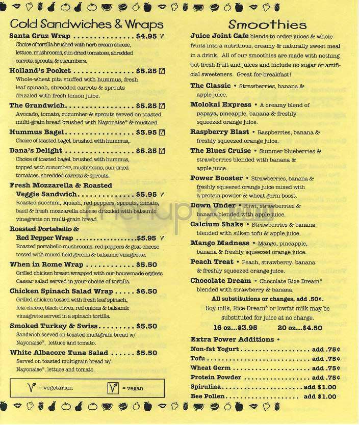 Juice Joint - Washington, DC menu_pic