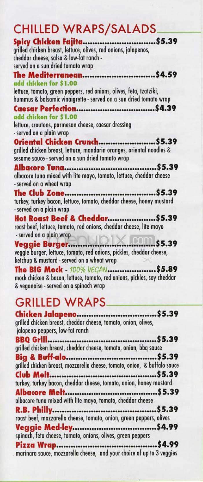 Juice Zone - Washington, DC menu_pic