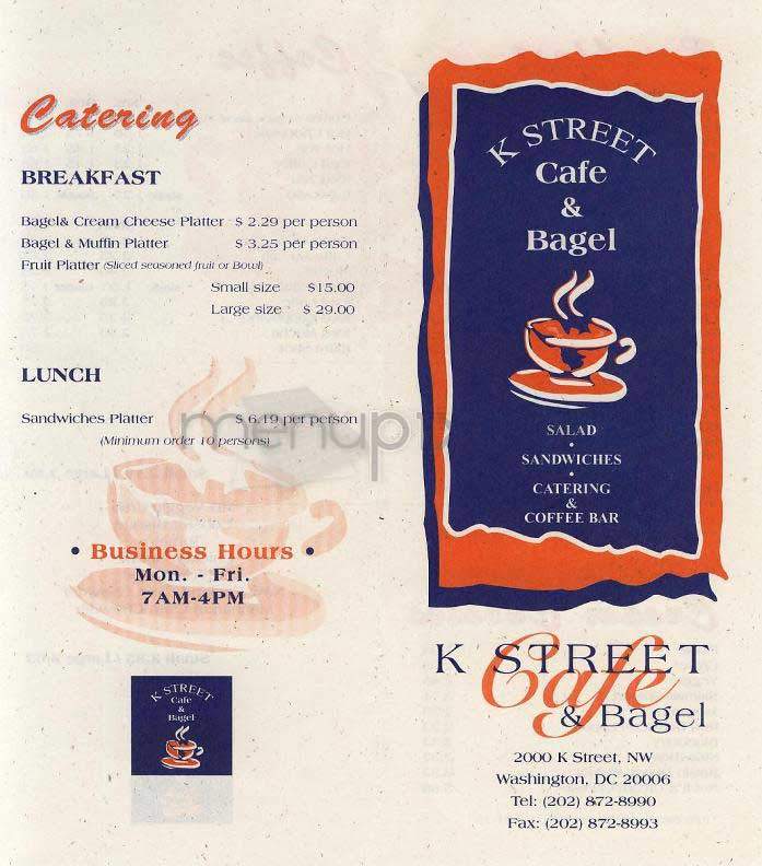 K Street Cafe & Bagel - Washington, DC menu_pic