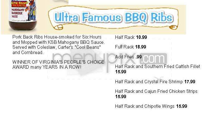 King Street Blues - Arlington, VA menu_pic