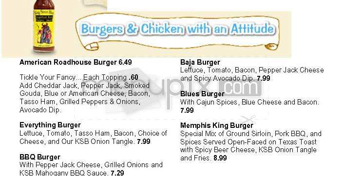 King Street Blues - Arlington, VA menu_pic