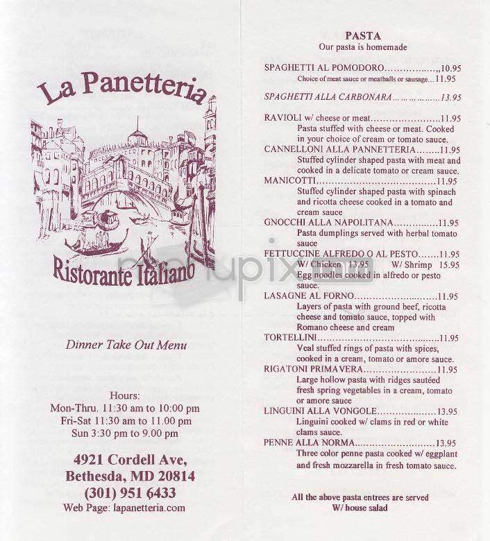 La Panetteria - Bethesda, MD menu_pic