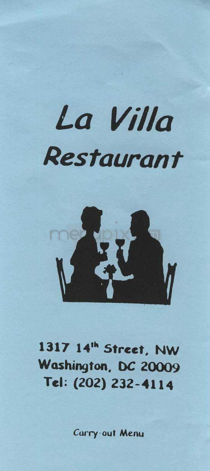 La Villa - Washington, DC menu_pic