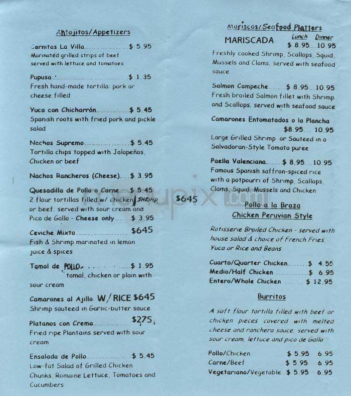 La Villa - Washington, DC menu_pic