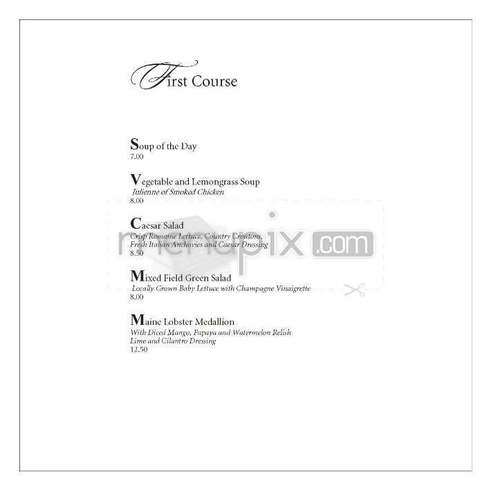 Lafayette - Washington, DC menu_pic