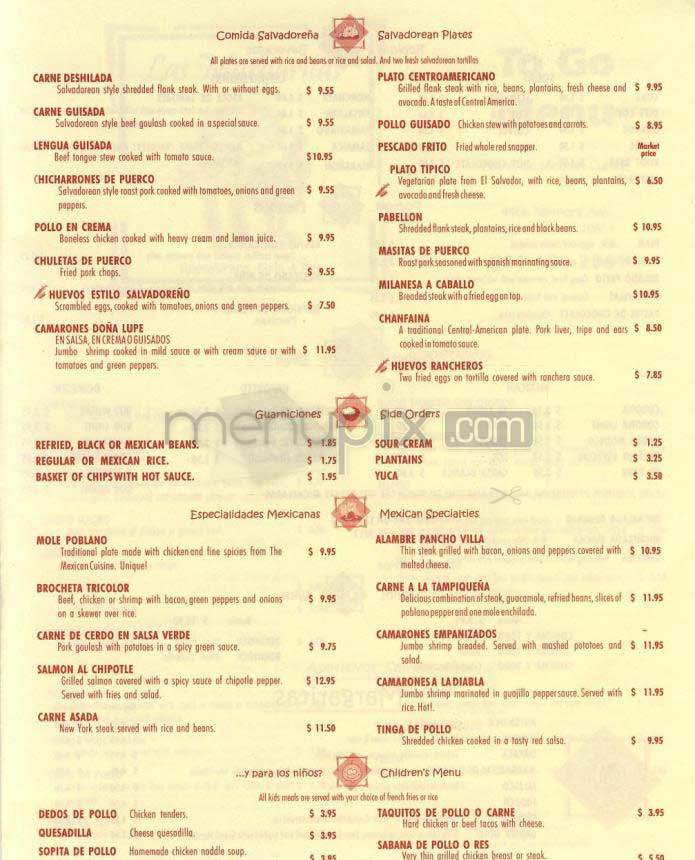 Las Margaritas - Bethesda, MD menu_pic