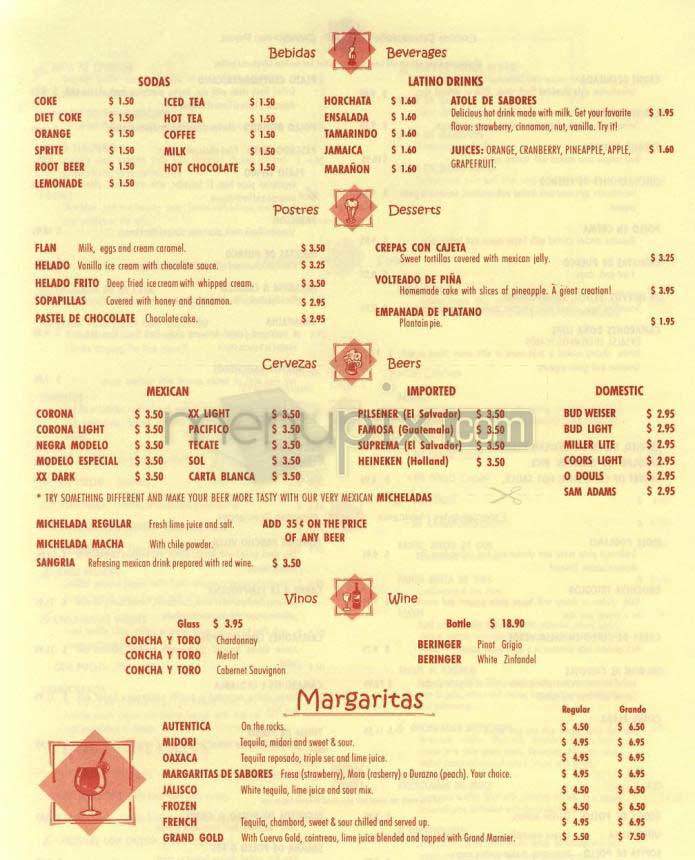 Las Margaritas - Bethesda, MD menu_pic