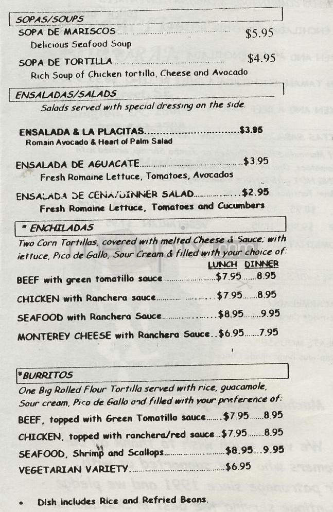 Las Placitas - Washington, DC menu_pic