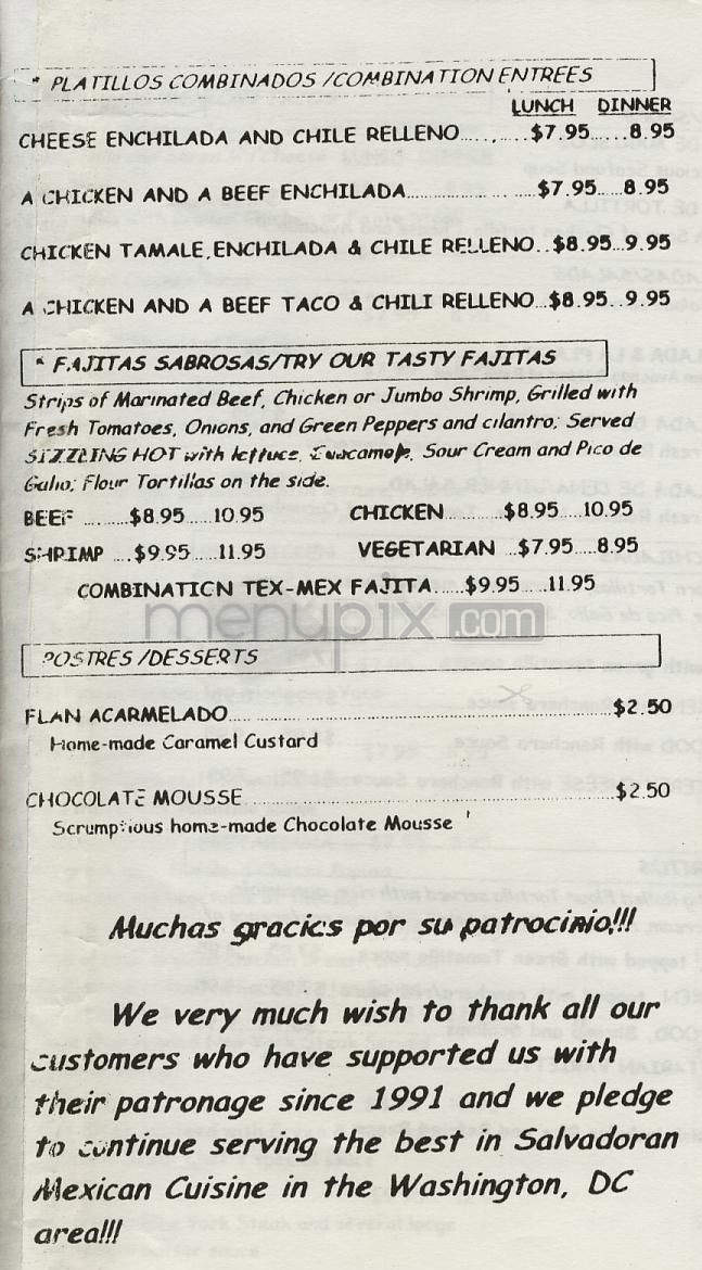 Las Placitas - Washington, DC menu_pic
