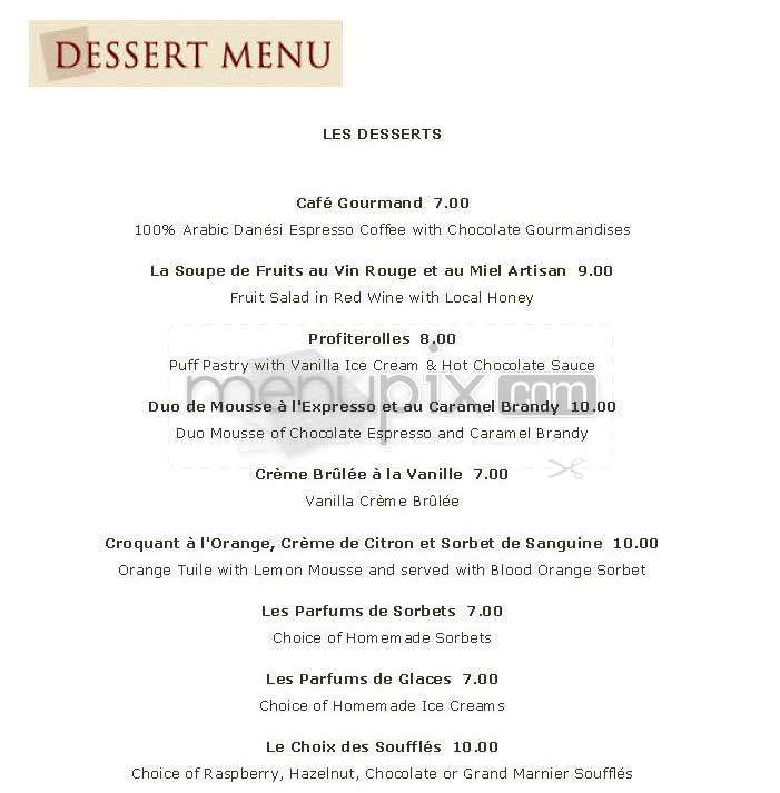 La Bergerie - Alexandria, VA menu_pic