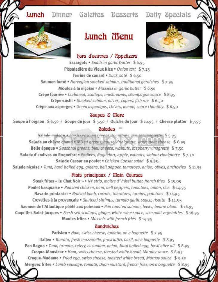 Le Chat Noir - Washington, DC menu_pic