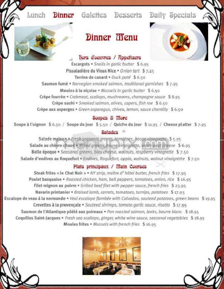Le Chat Noir - Washington, DC menu_pic