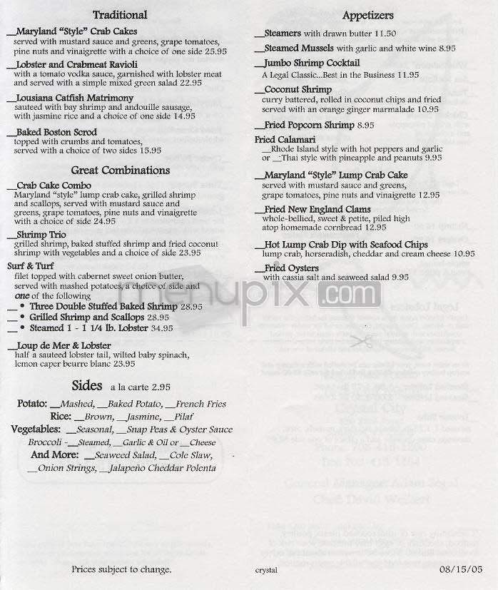 Legal Sea Foods - Arlington, VA menu_pic