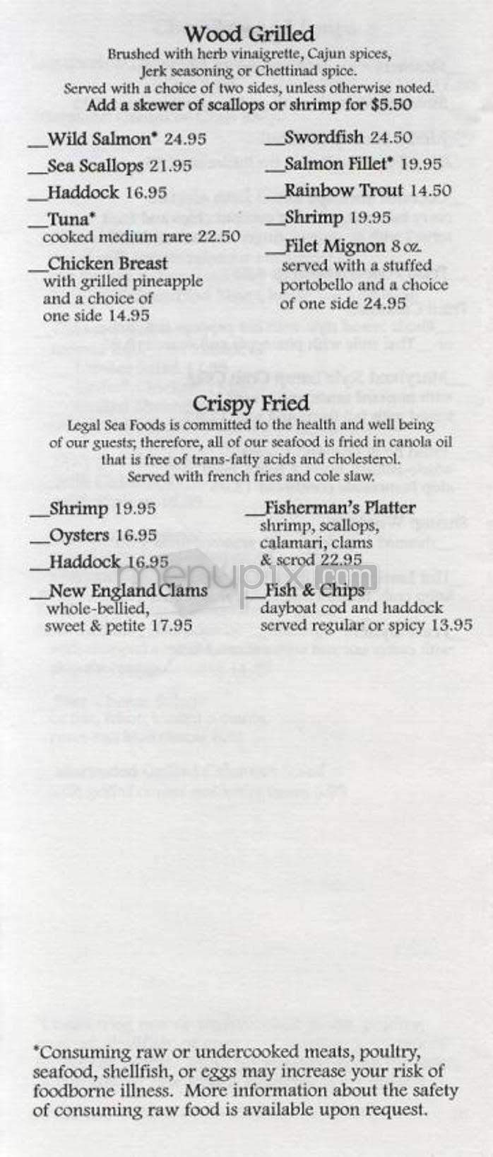 /2005444/Legal-Sea-Foods-Menu-Baltimore-MD - Baltimore, MD