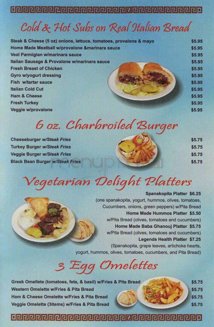 Legends - Washington, DC menu_pic