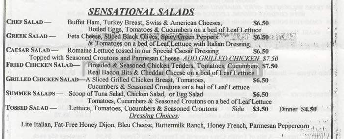 Lindy's Bon Apetit - Washington, DC menu_pic