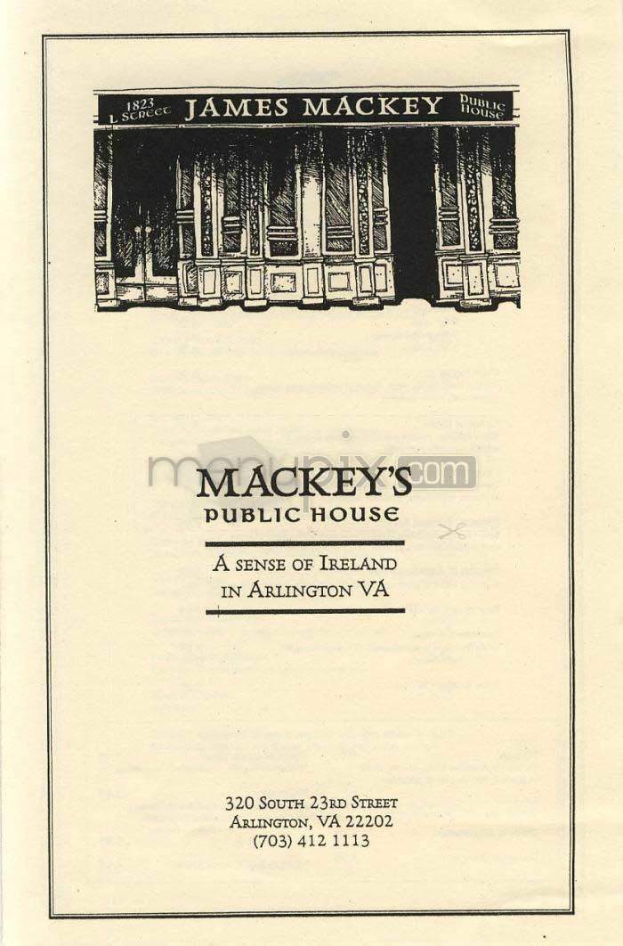 Mackey's Public House - Arlington, VA menu_pic