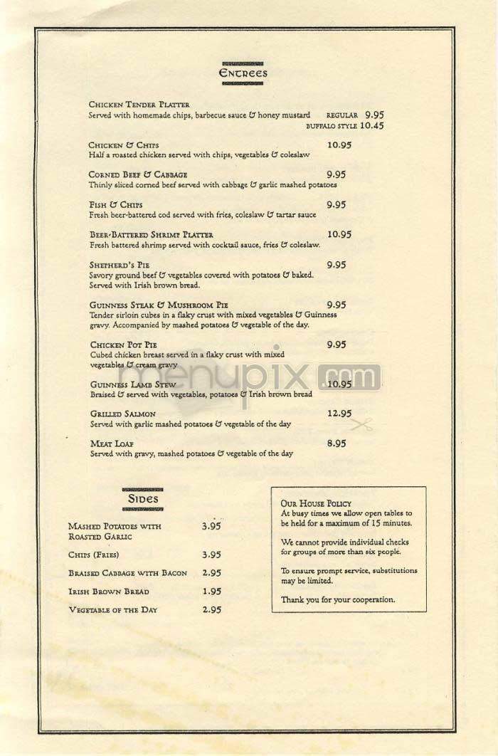 Mackey's Public House - Arlington, VA menu_pic