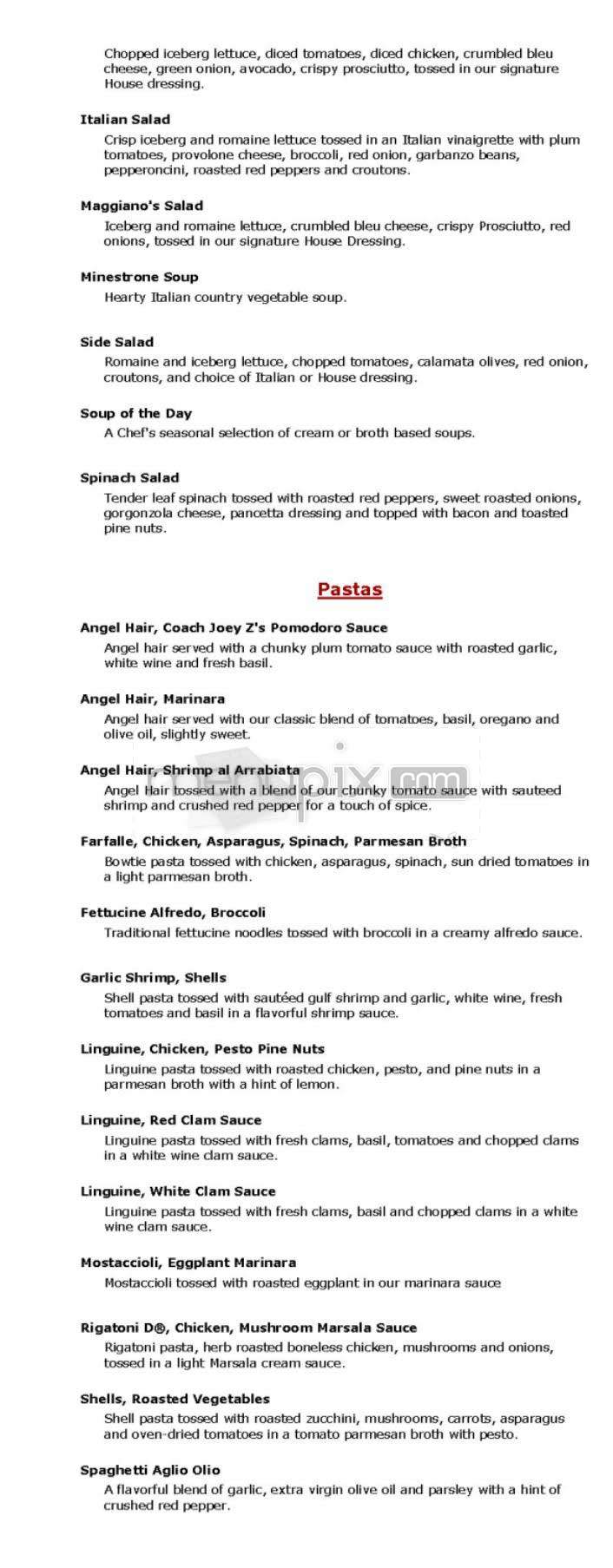 Maggiano's Little Italy - Washington, DC menu_pic