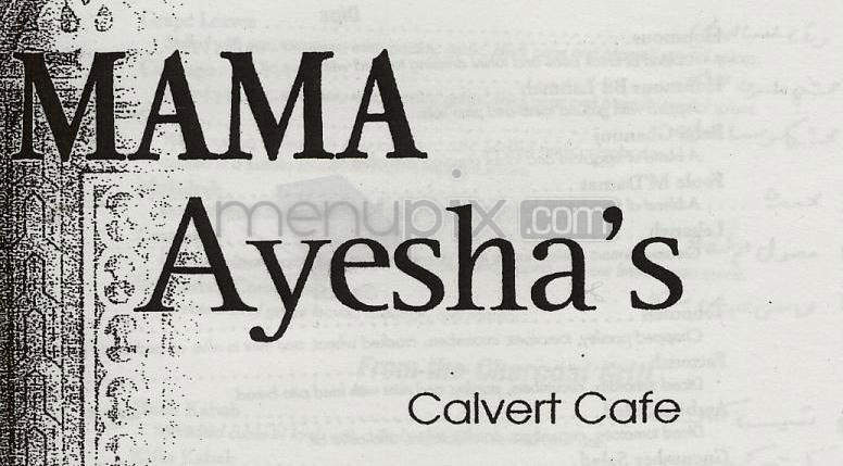 Mama Ayesha's Calvert Cafe - Washington, DC menu_pic