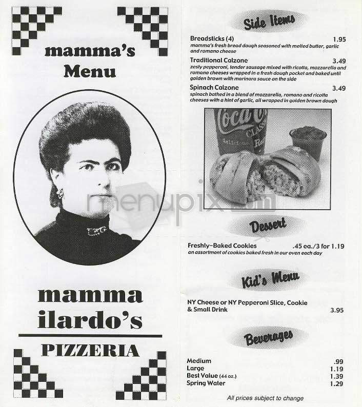 Mamma Ilardo's Pizzeria - Alexandria, VA menu_pic