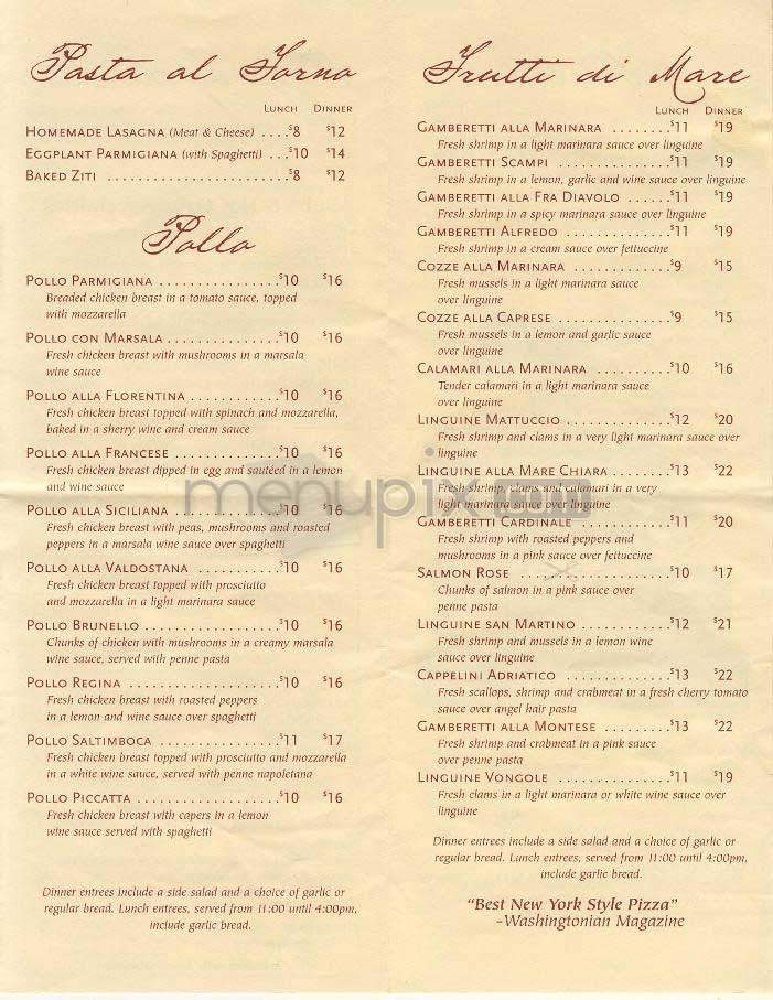 Mamma Lucia - Bethesda, MD menu_pic