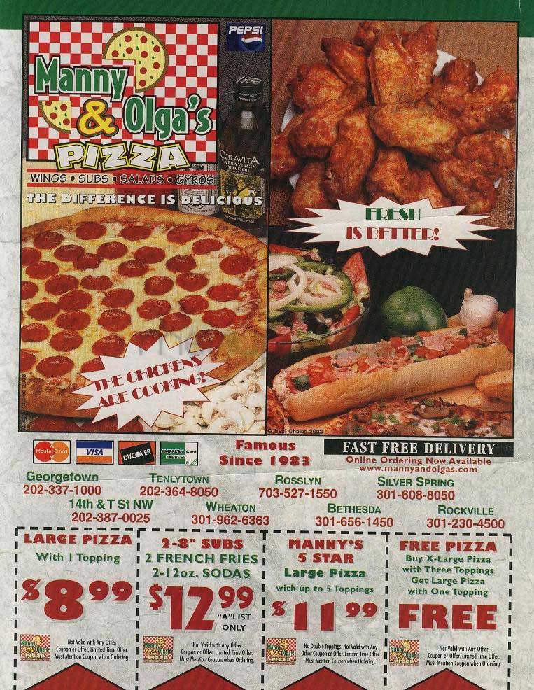 Manny's & Olga's - Arlington, VA menu_pic