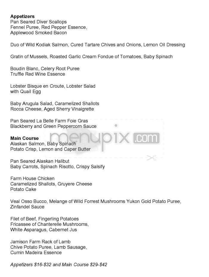Marcel's - Washington, DC menu_pic