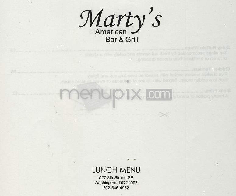 Marty's Restaurant Inc - Washington, DC menu_pic