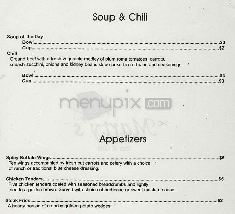 Marty's Restaurant Inc - Washington, DC menu_pic