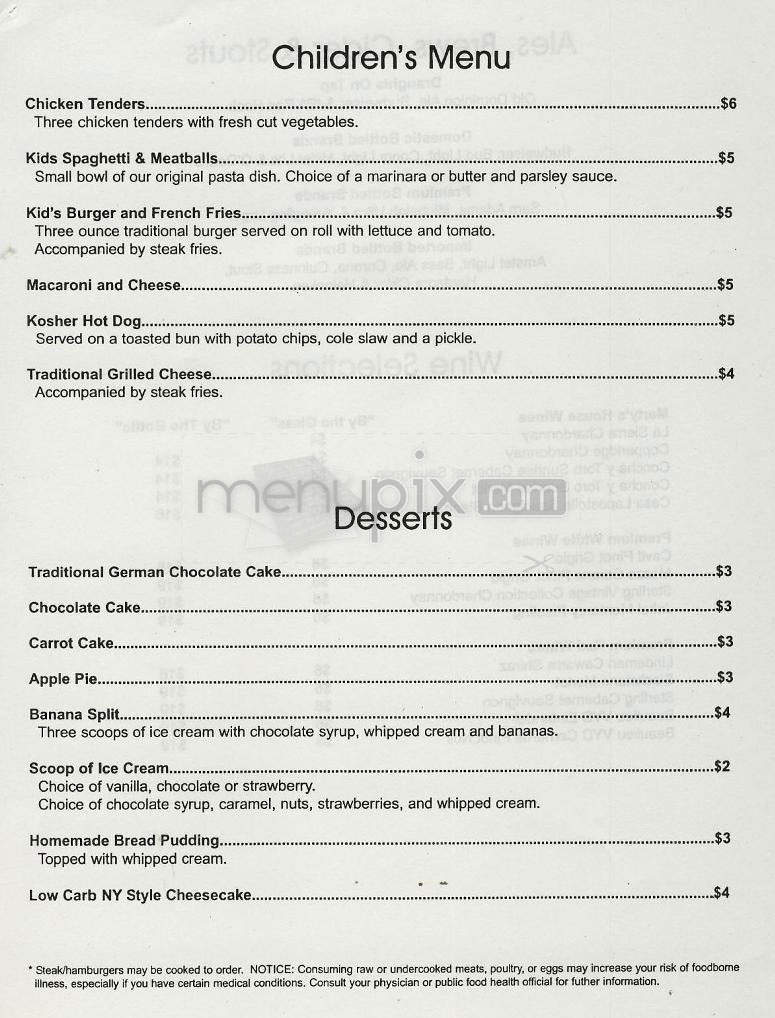 Marty's Restaurant Inc - Washington, DC menu_pic