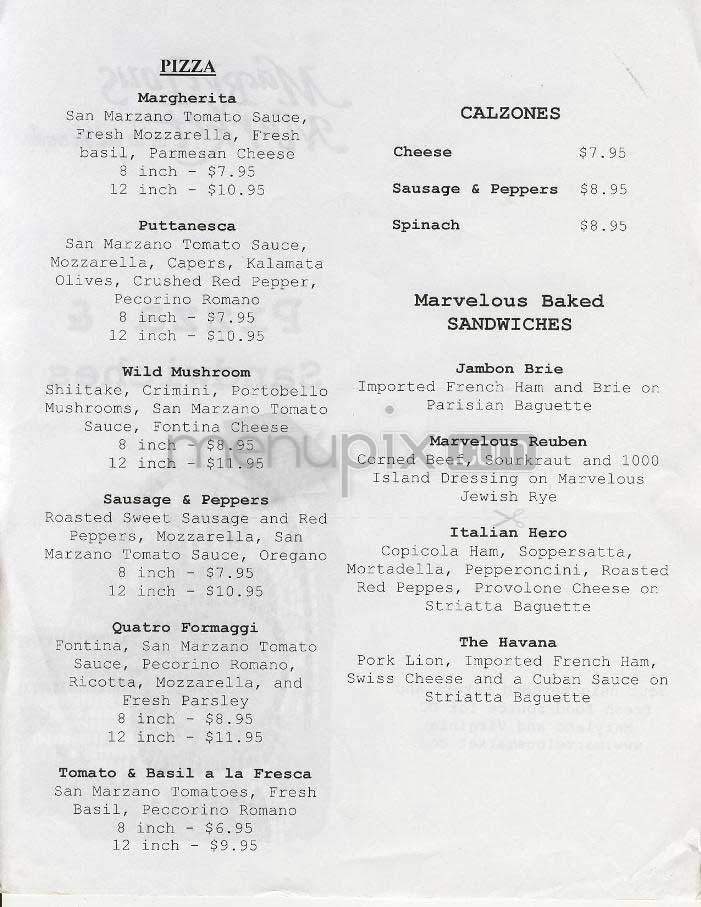 Marvelous Market - Washington, DC menu_pic