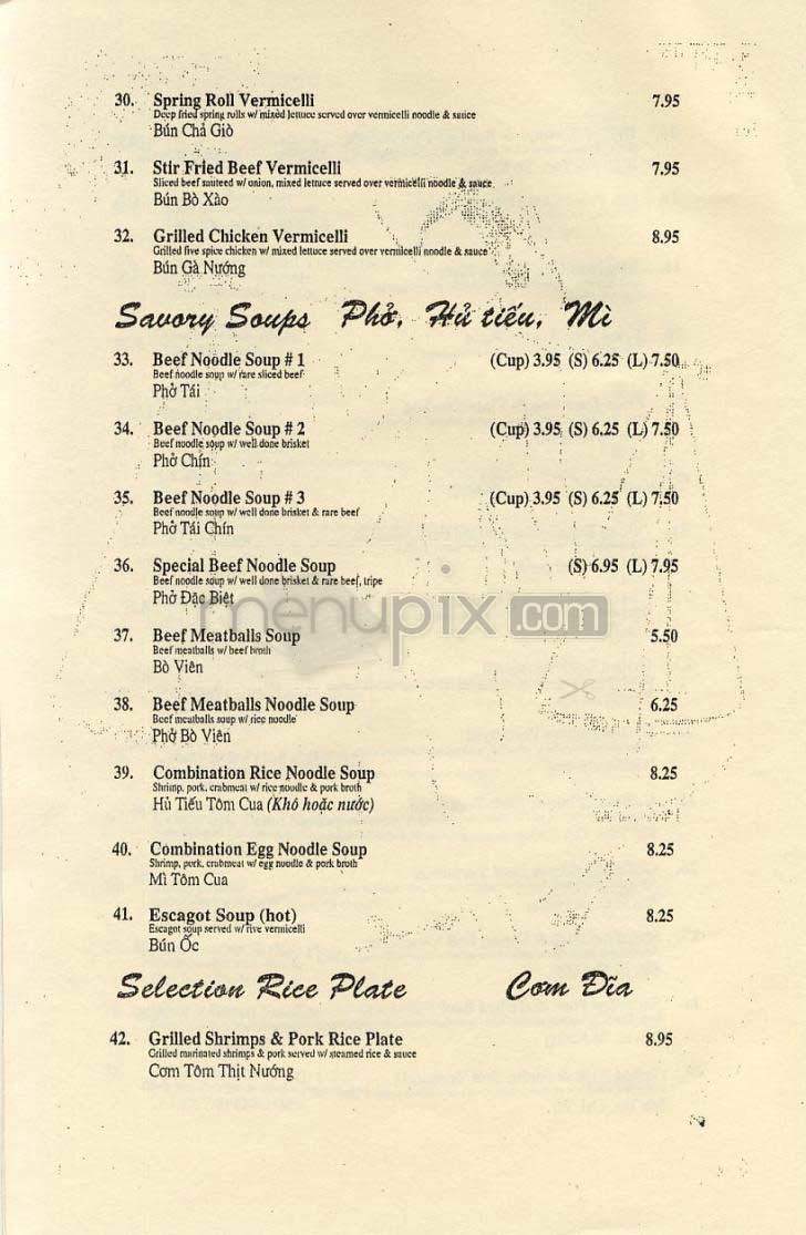 Minh's - Arlington, VA menu_pic