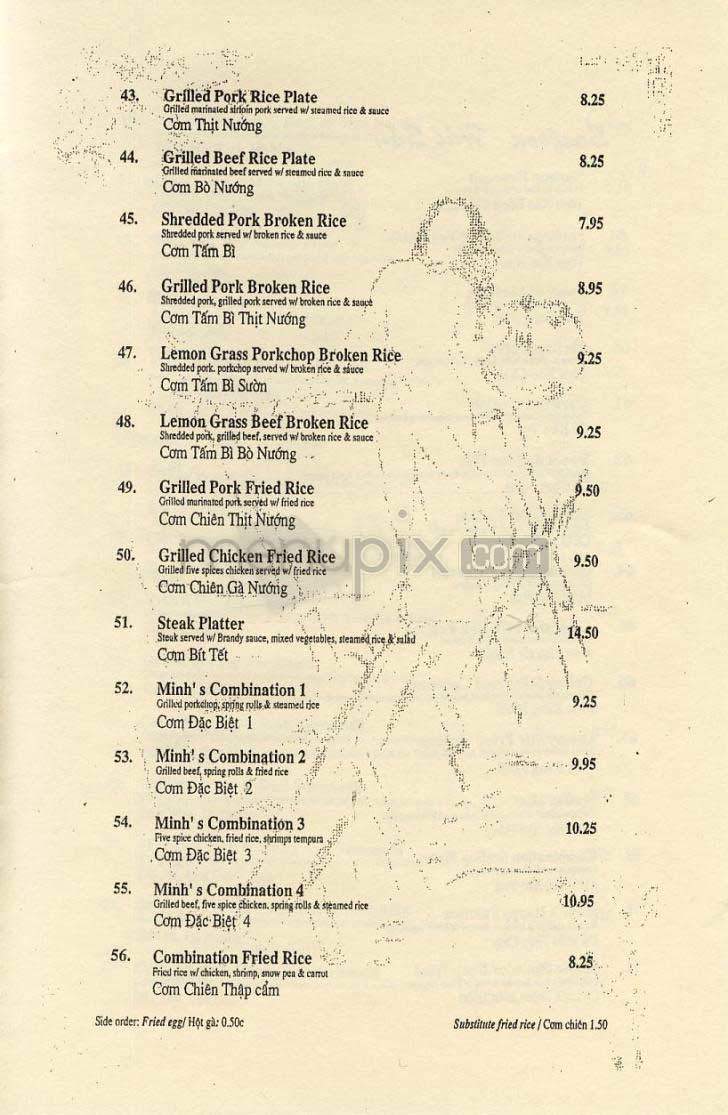 Minh's - Arlington, VA menu_pic