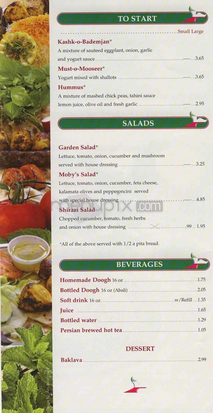 Moby Dick - Washington, DC menu_pic