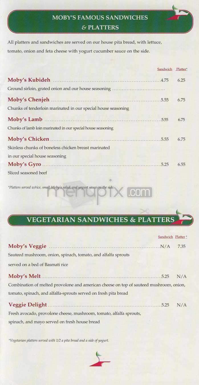 Moby Dick - Washington, DC menu_pic