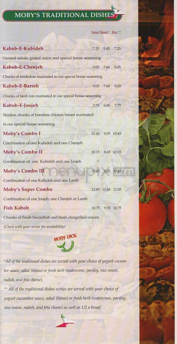 Moby Dick - Washington, DC menu_pic