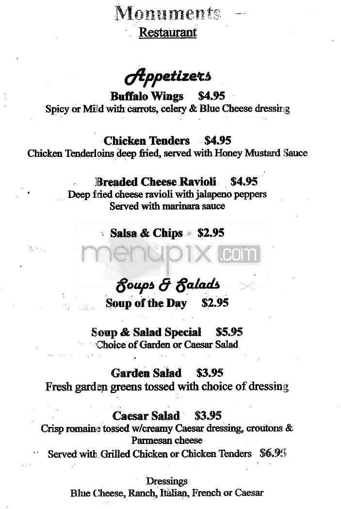 Monument (Comfort Inn) - Arlington, VA menu_pic