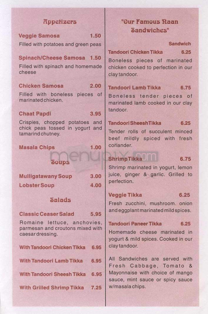 Naan & Beyond - Arlington, VA menu_pic