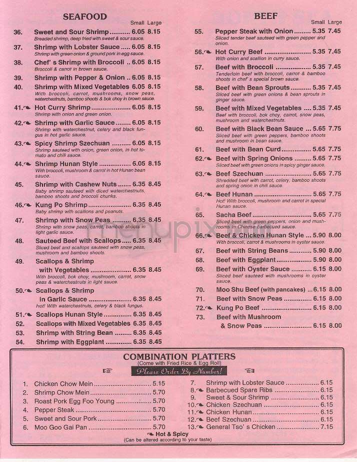 Organic North Sea Thai - Washington, DC menu_pic