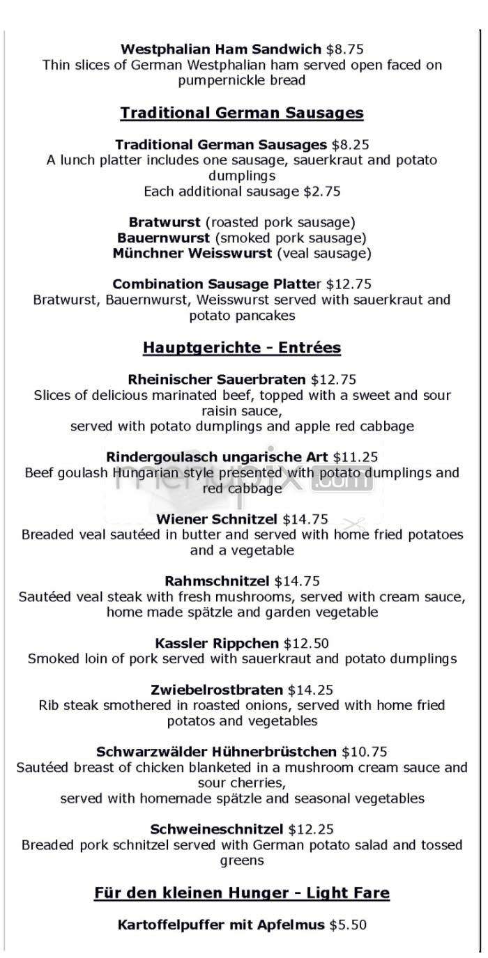 Old Europe - Washington, DC menu_pic