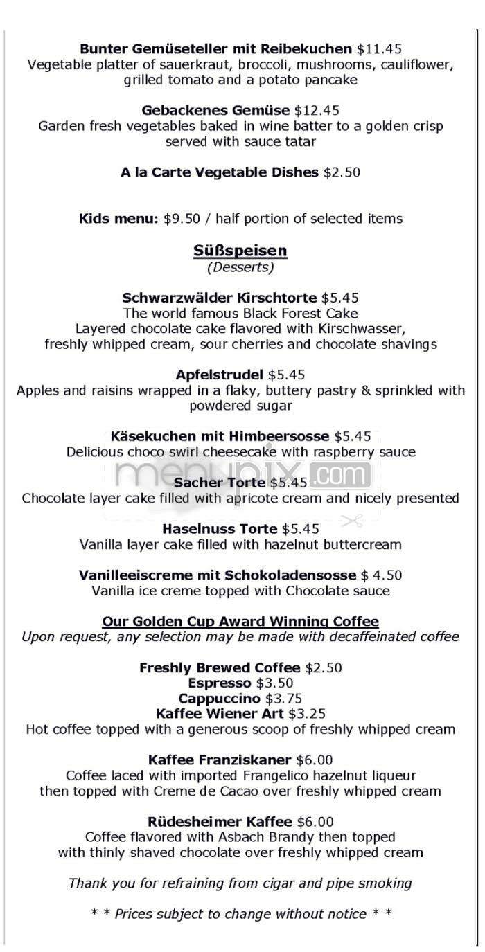 Old Europe - Washington, DC menu_pic
