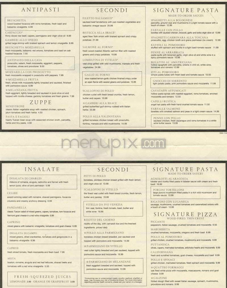 Papa Razzi - Washington, DC menu_pic