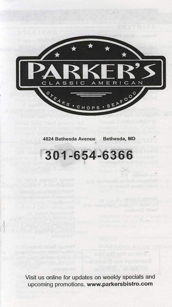 Parker's - Bethesda, MD menu_pic