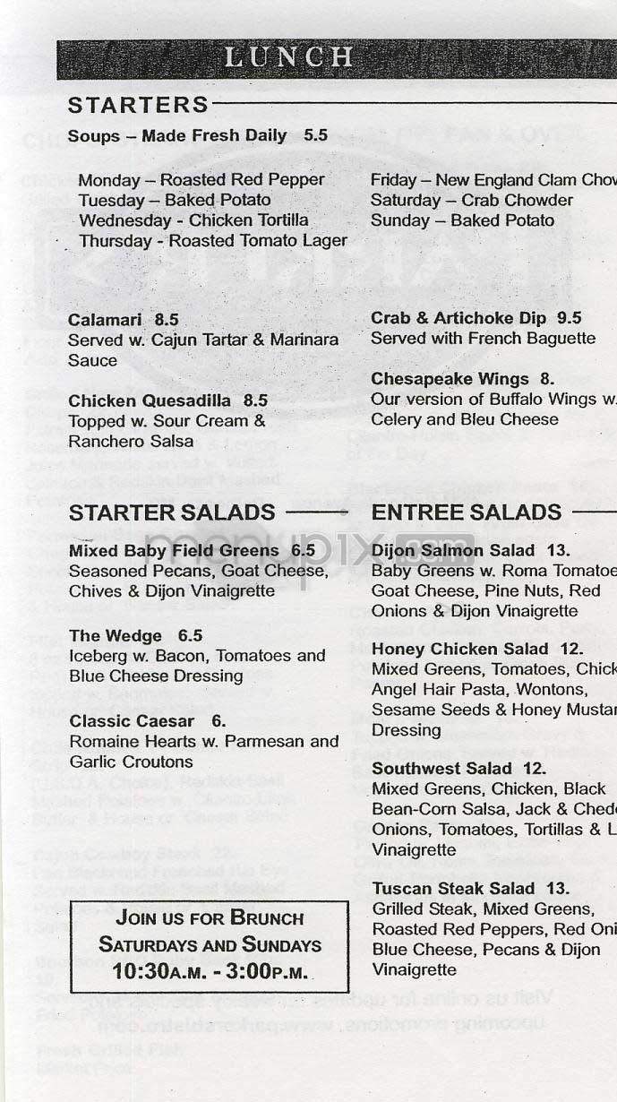 Parker's - Bethesda, MD menu_pic